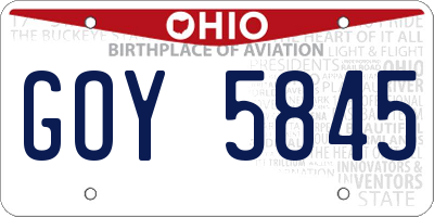 OH license plate GOY5845