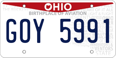OH license plate GOY5991