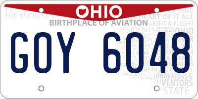 OH license plate GOY6048