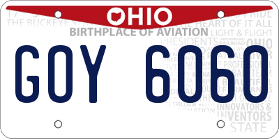 OH license plate GOY6060