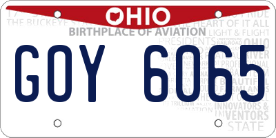 OH license plate GOY6065