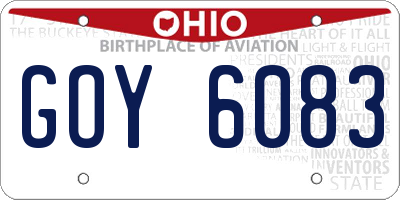 OH license plate GOY6083