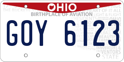 OH license plate GOY6123