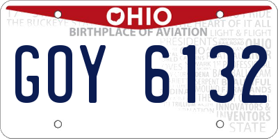 OH license plate GOY6132