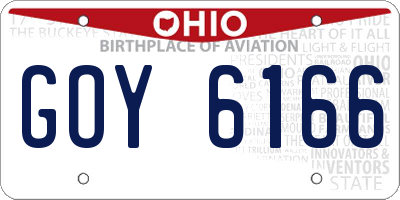 OH license plate GOY6166