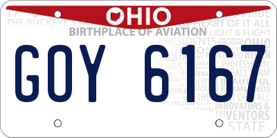 OH license plate GOY6167