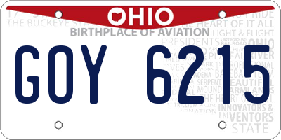 OH license plate GOY6215