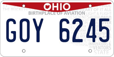 OH license plate GOY6245