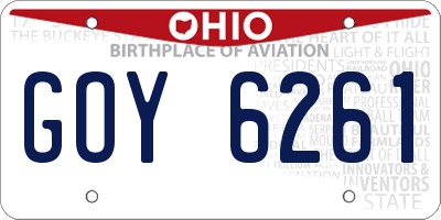 OH license plate GOY6261