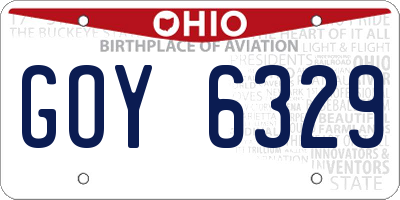 OH license plate GOY6329