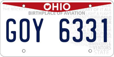 OH license plate GOY6331