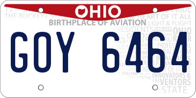 OH license plate GOY6464