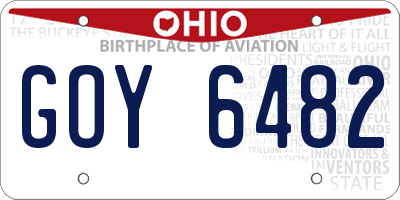 OH license plate GOY6482