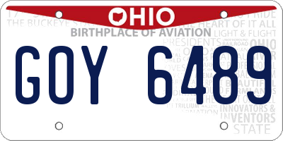 OH license plate GOY6489