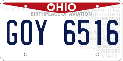 OH license plate GOY6516