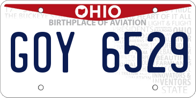 OH license plate GOY6529