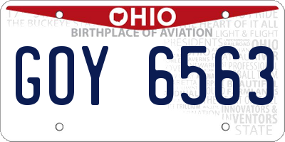 OH license plate GOY6563