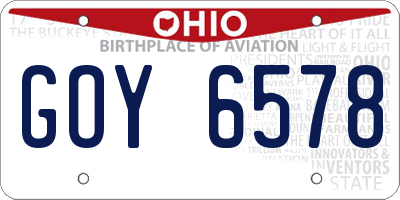 OH license plate GOY6578