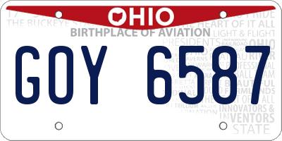 OH license plate GOY6587