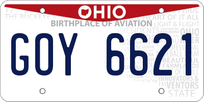 OH license plate GOY6621