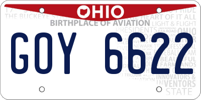 OH license plate GOY6622