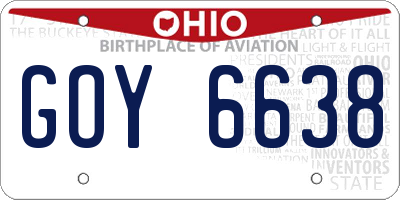 OH license plate GOY6638