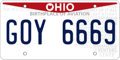 OH license plate GOY6669