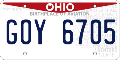 OH license plate GOY6705