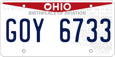 OH license plate GOY6733