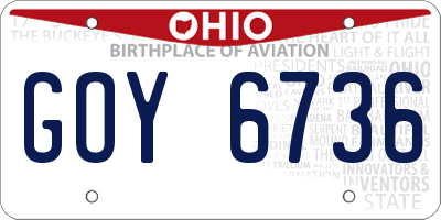 OH license plate GOY6736