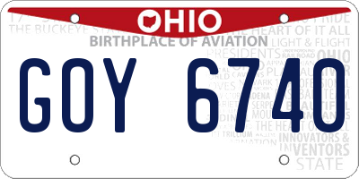 OH license plate GOY6740