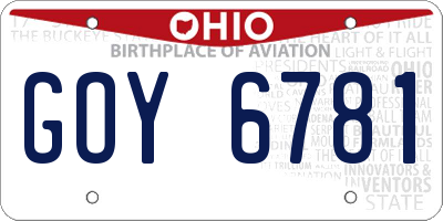 OH license plate GOY6781