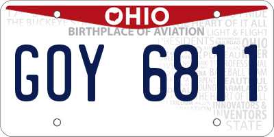 OH license plate GOY6811