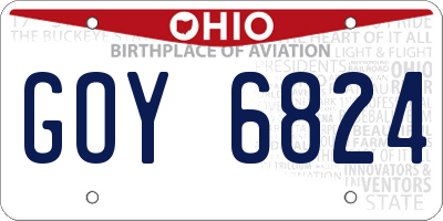 OH license plate GOY6824