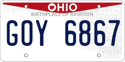 OH license plate GOY6867