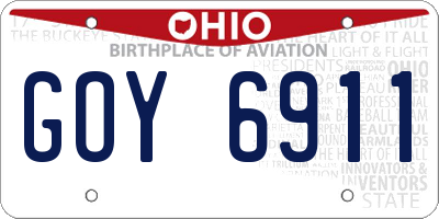 OH license plate GOY6911