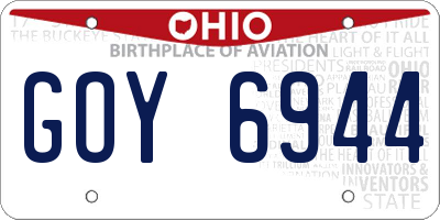 OH license plate GOY6944