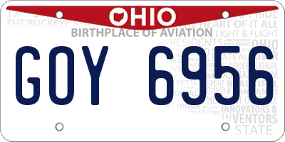 OH license plate GOY6956