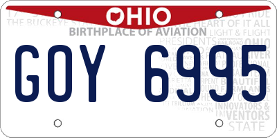 OH license plate GOY6995