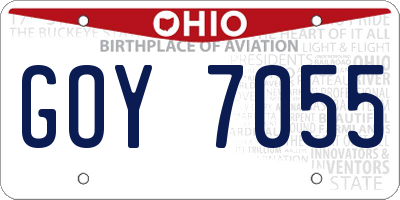 OH license plate GOY7055