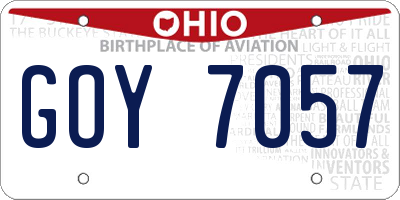 OH license plate GOY7057