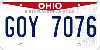 OH license plate GOY7076