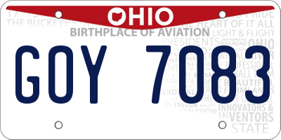 OH license plate GOY7083