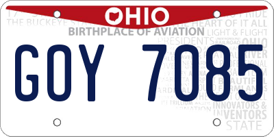 OH license plate GOY7085
