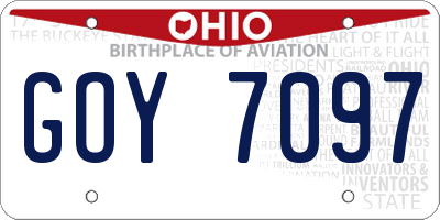 OH license plate GOY7097