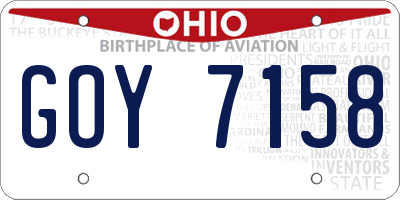 OH license plate GOY7158