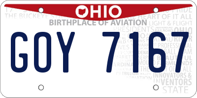 OH license plate GOY7167