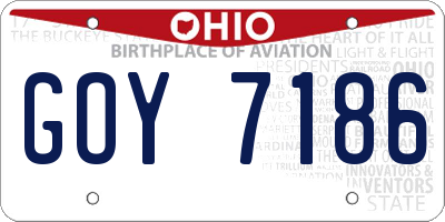 OH license plate GOY7186