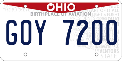 OH license plate GOY7200
