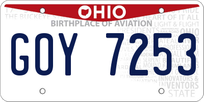 OH license plate GOY7253